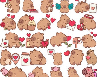 かわいいカピバラ PNG、カピバラ Svg バンドル、面白いカピバラ クリップアート、デジタル ステッカー パック、かわいいカピバラ シルエット、カピバラ パンダ カット ファイル