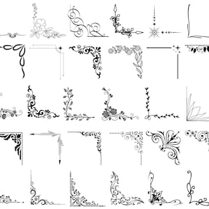 Floral Corner Svg, Flower Corner Svg, Corner Border Svg, Wedding Border Svg, Decorative Elements SVG, Corner Pattern, Border Frames Svg,