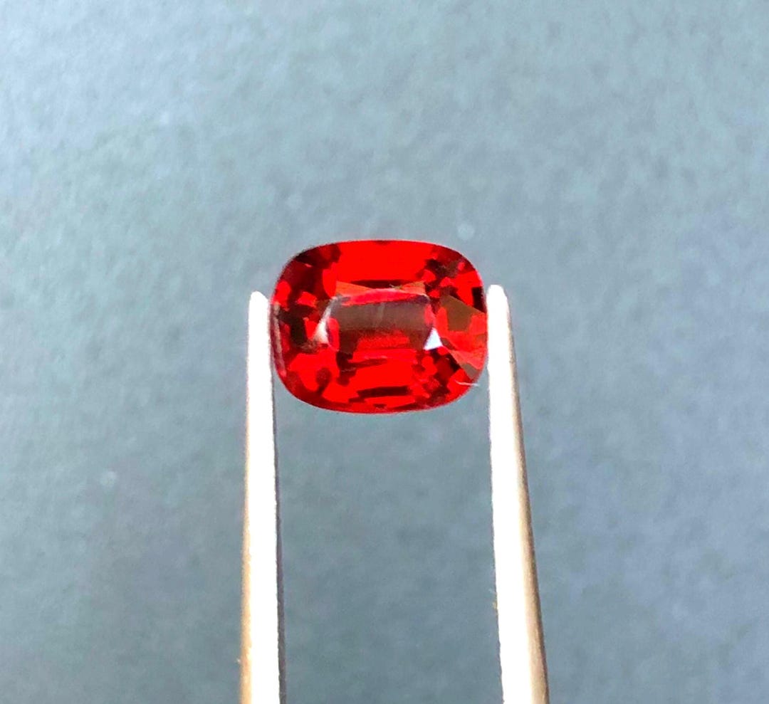 Spinal Red Color Natural Burmese Red Spinel Orangy Red Unheated and Untreated Spinal ...