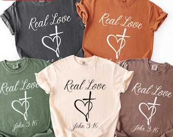 Love Like Jesus T-Shirt Comfort Colors Tee John 3:16 Shirt Christian Cross Christian Gift for Her Church Group Shirts Jesus Lovers Tees