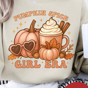 Sudadera estilo Pumpkin Spice Girl de la época, sudadera de cuello redondo de Halloween