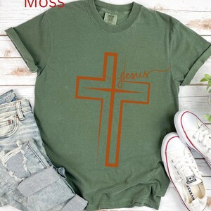 Jesus Cross Comfort Colors T-Shirt, Christian Tee for Church Events, Birthday Gift, Religious Shirt, Faith Based Apparel