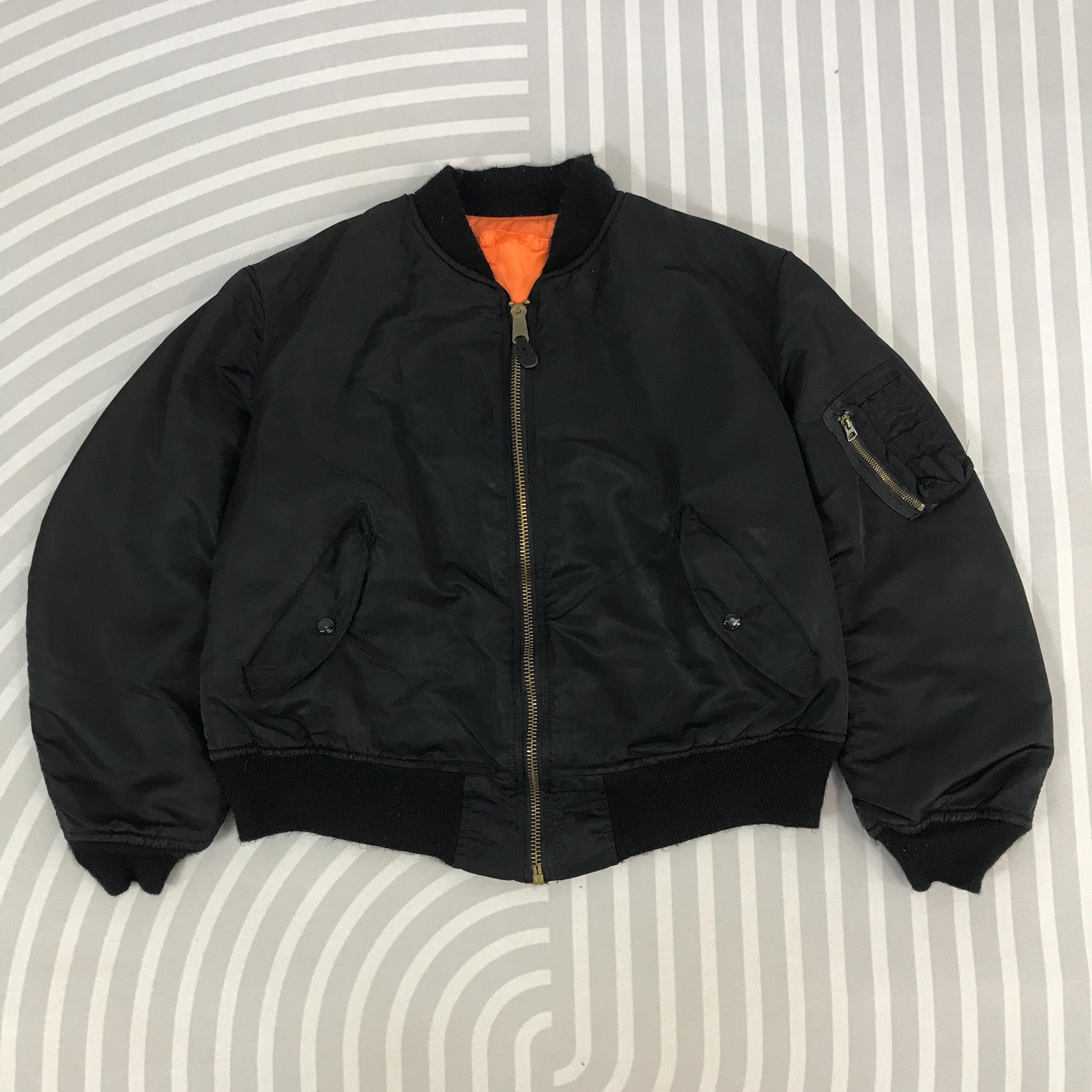 Vintage Alpha Industries Bomber Black Jacket Made in USA - Etsy Israel