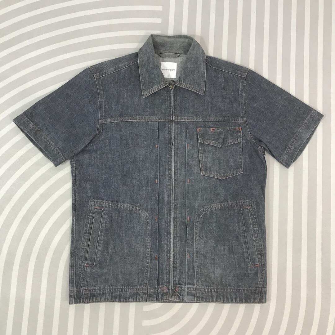 Vintage Boycott Japan Denim Worker Design Shirt Zip Jacket - Etsy