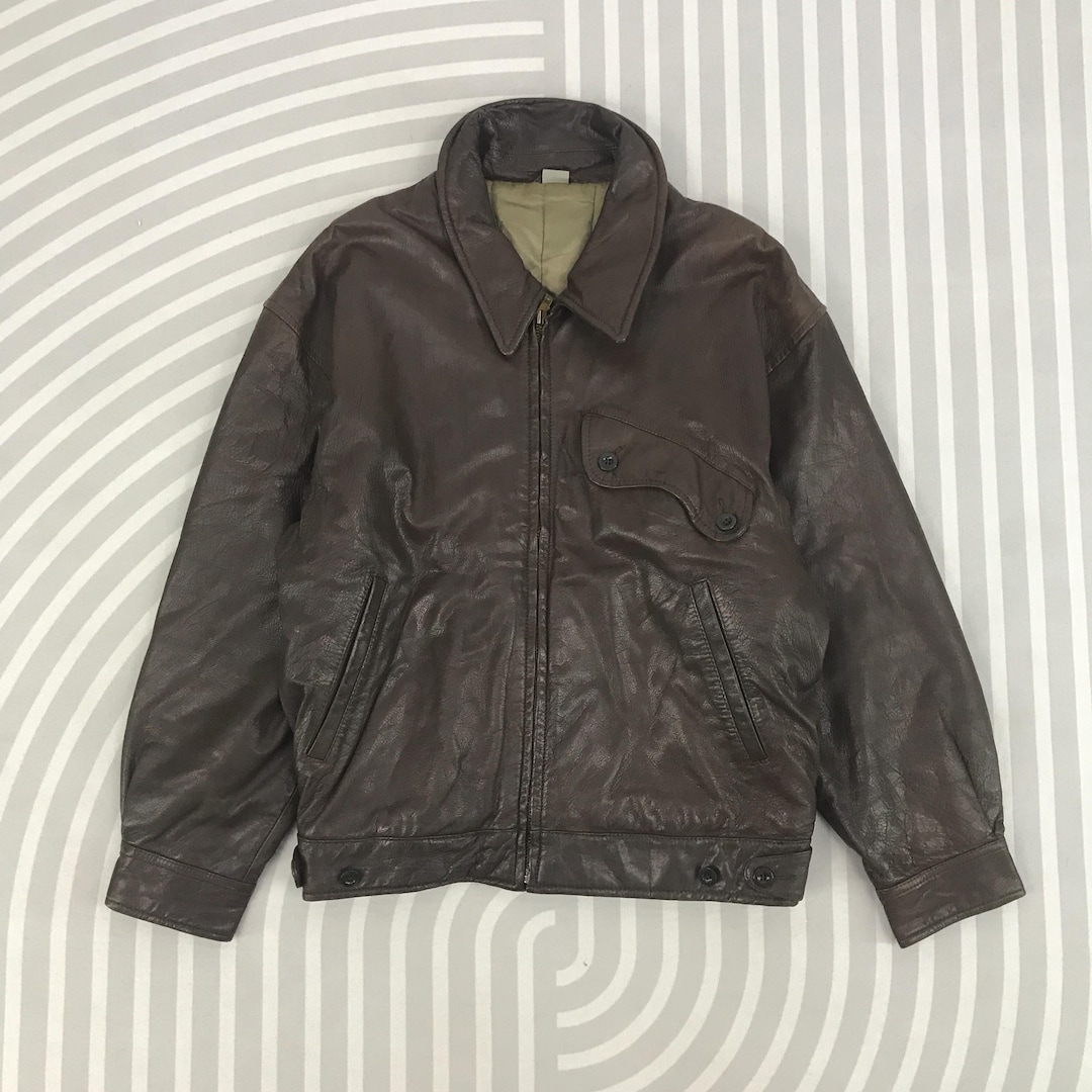 Vintage Japanese Brand Leather Brown Jacket - Etsy