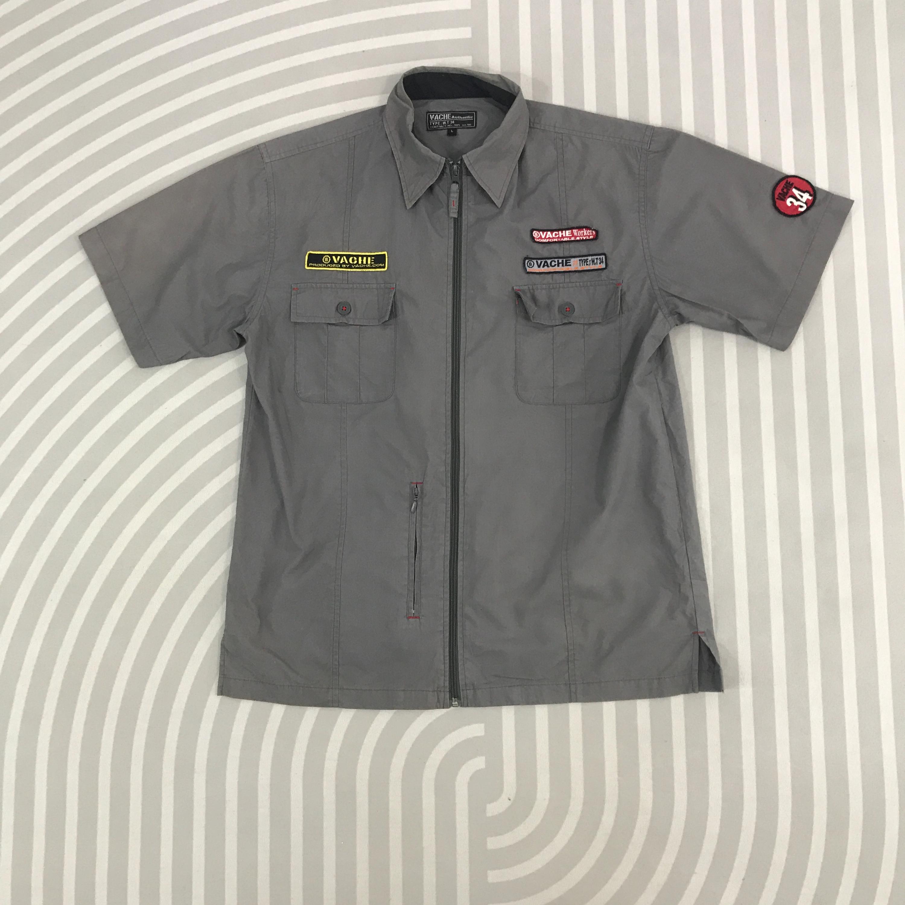 Vintage Vache Worker Short Sleeve Zipper Jacket - Etsy