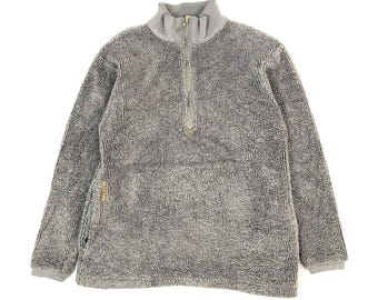 Veste Polaire Matelassée L.L. Bean Vintage – Bleu, Taille M Homme – 1/4 Zip