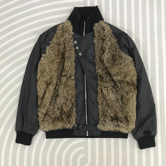 Diesel, Vintage Diesel Bomber Design Fur Jacket