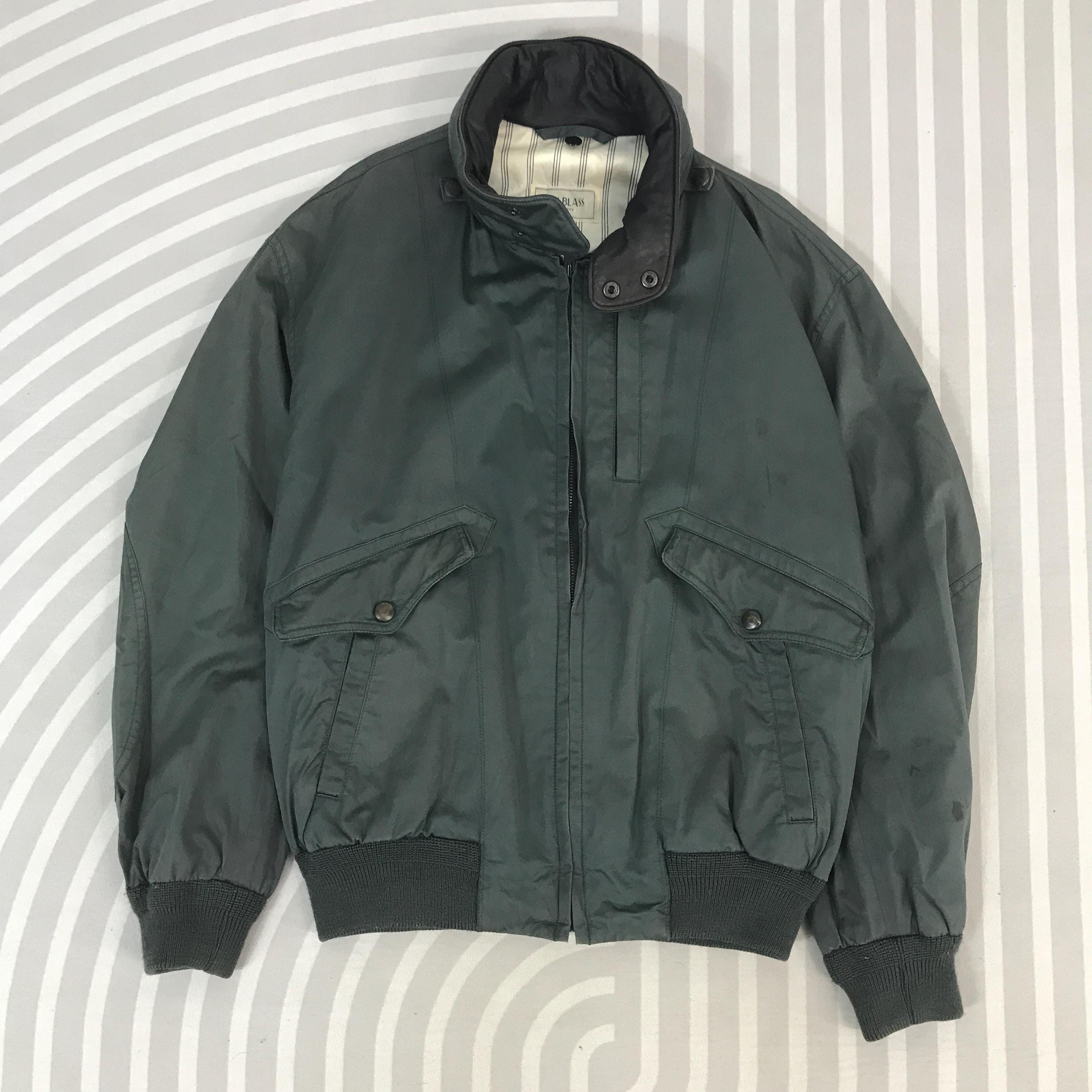 Vintage Bill Blass Green Bomber Leather Collar Jacket - Etsy
