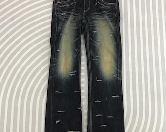 Vintage Edwin XWX Flare Design Distressed style denim Jeans bootcut pants