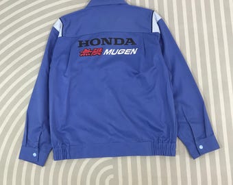 Veste Honda Mugen Racing bleu uniforme vintage personnalisée japon