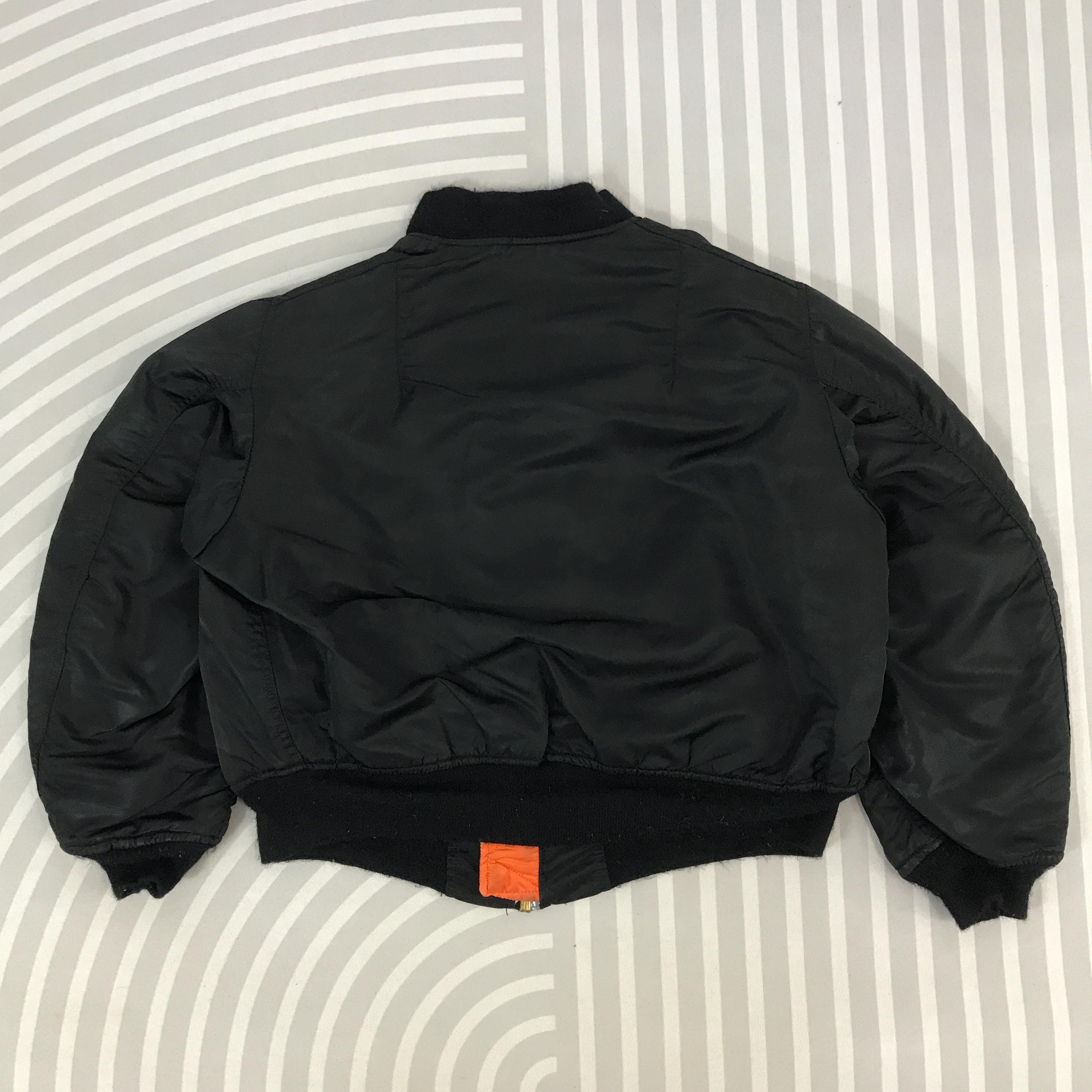 Vintage Alpha Industries Bomber Black Jacket Made in USA - Etsy