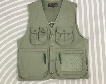 Gilet De Pêche à La Mouche Vintage Browning - Taille L, Gris/marron, 100% Coton, Occasion