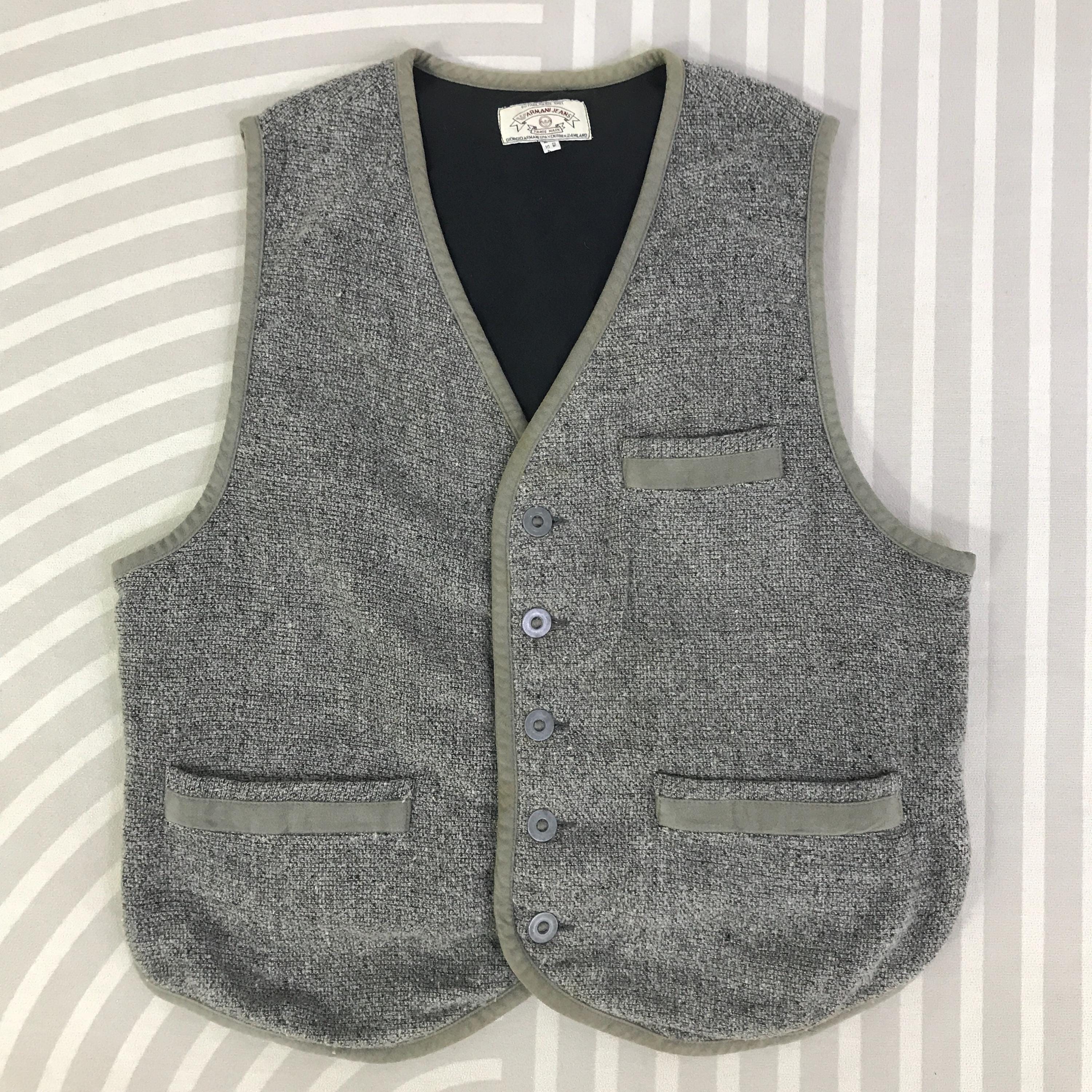 Vintage Armani Jeans Button Vest - Etsy
