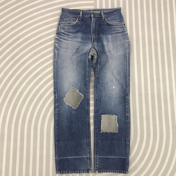 Vintage Edwin 503 Regular Patchwork Jeans Feded d… - image 1