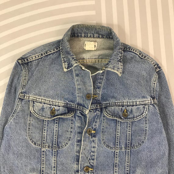 Vintage Lee Dungarees Can't Bust EM Tracker Denim Jacket Made in