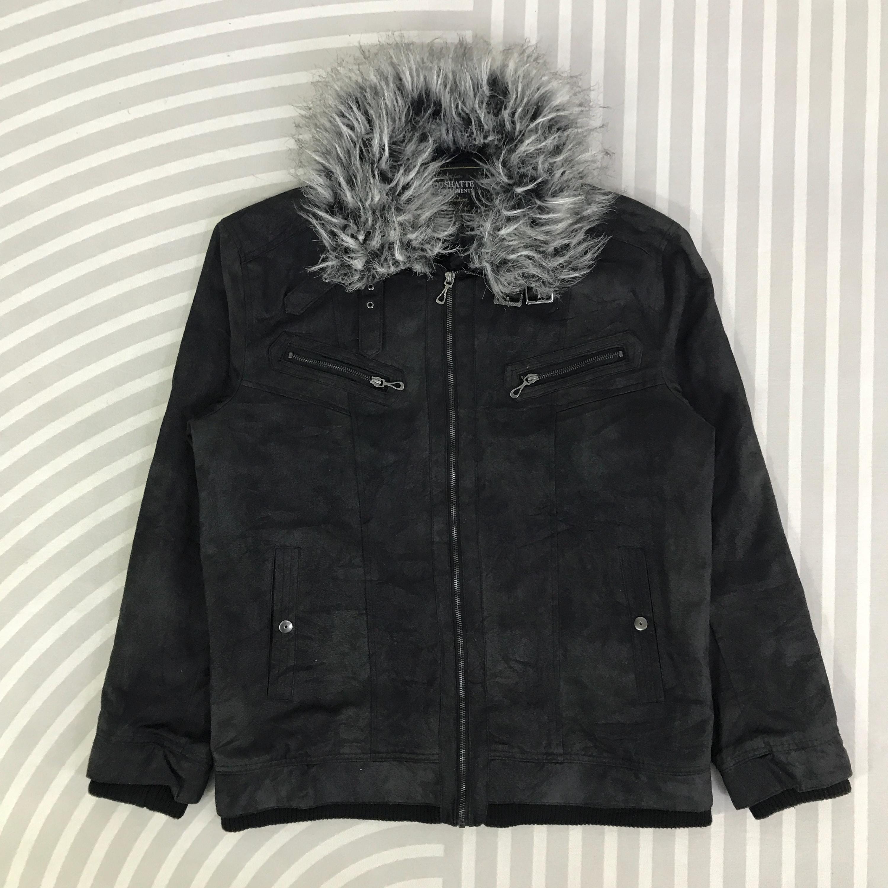 Vintage Roushatte Shell Garments Fur Coller Black Punk Jacket - Etsy