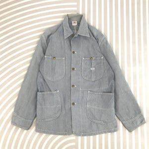 Vintage Lee Denim Hickory button chore Jacket