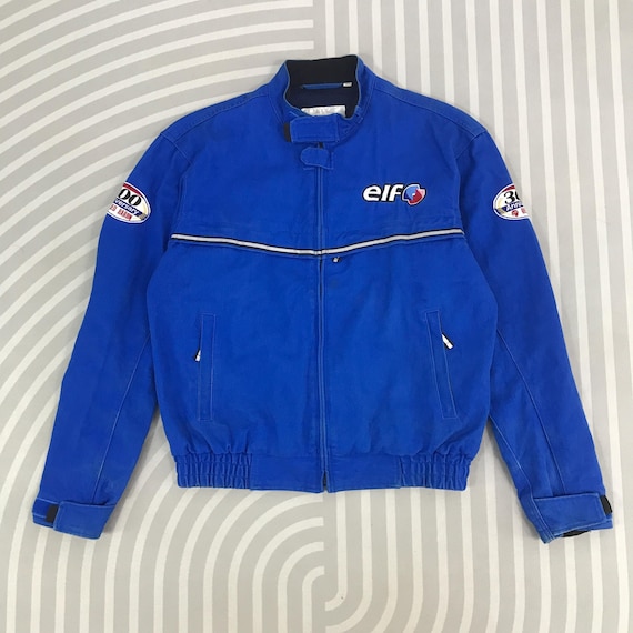 Vintage Elf Racing Blue Bomber Jacket Motorsports - Etsy