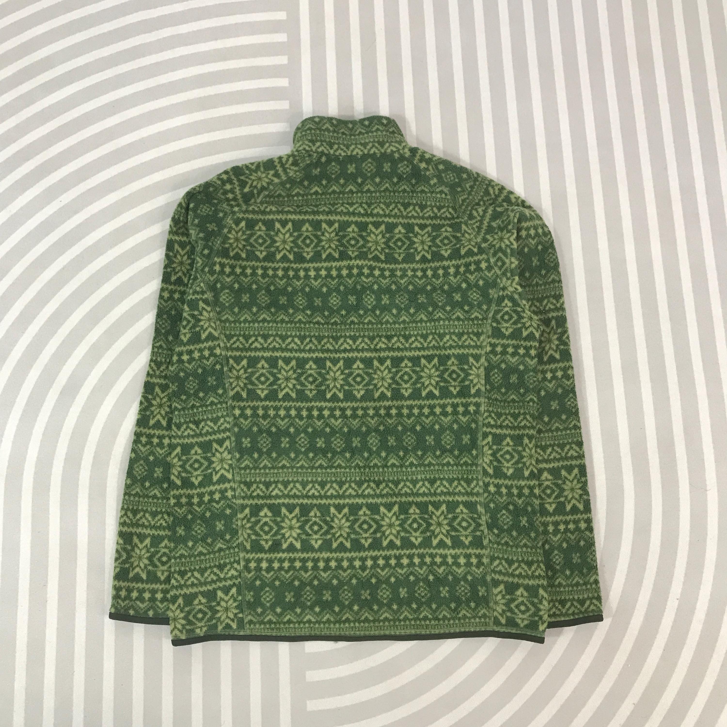Vintage Montbell Fleece Navajo Zipper Jacket Outdoor Style Green