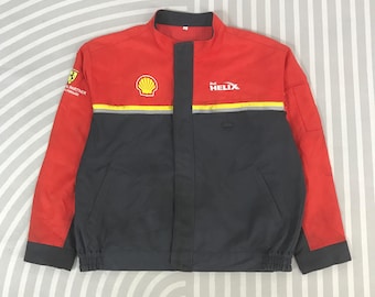 レア　昭和シェル石油 HELIX フェラーリ　パートナーシップ　ブルゾン　XL Vintage Shell Helix Oil Brand Scuderia Ferrari Racing Jacket