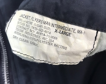 Vintage Flyer's Man Intermediate Ma-1 Bomber Jacket - Etsy