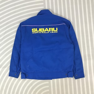 SUBARU スバル レーシングジャケット ラリー 両面刺繍 黒 青 2XL