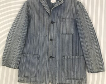 Vintage Lee Denim Hickory Button Chore Jacket - Etsy