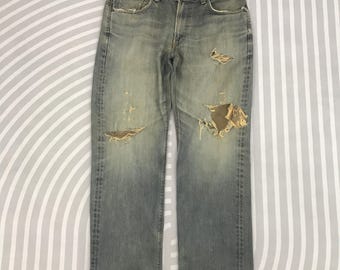 Vintage Edwin 503 Premium Distressed light wash Denim pants
