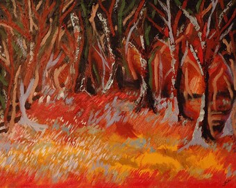 FOREST SUNSET - original oil painting 20x16