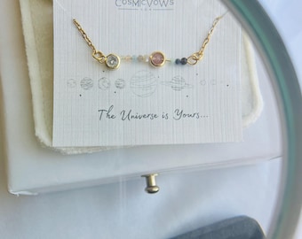 Collier pendentif système solaire fait main - Bijoux planète, cadeau céleste, amateur d'astronomie, bijoux inspirés de l'espace