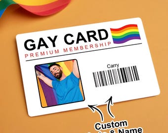 Personalized Pride Wallet Card, Custom Photo LGBTQ Gift, Gay Pride Membership Card, Custom Name Keepsake, LGBT Gift For Partner