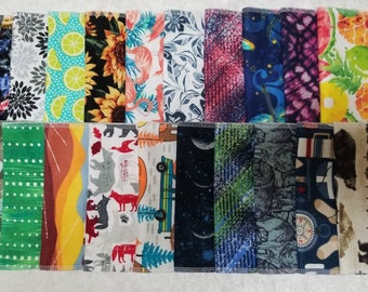 40 Family Cloth Napkins - Adult plus Kids mixed print, Reusable, Eco-Friendly, Lunch Napkins