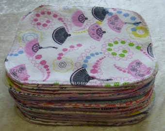 40 Kids Mixed Print Reusable Cloth Napkins, Reusable Cloth Baby Wipes, Family Cloth, Lunch Napkins