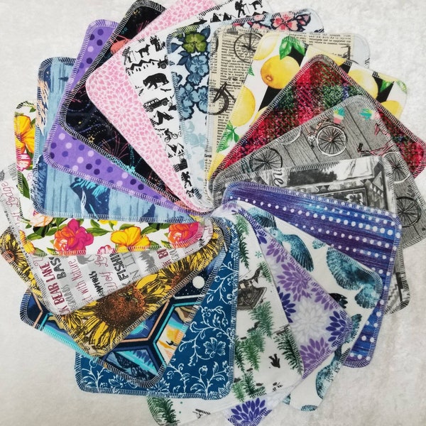 10 Adult Style Mixed Print, Cloth Napkins, Lunch Napkins, Reusable, Eco-Friendly