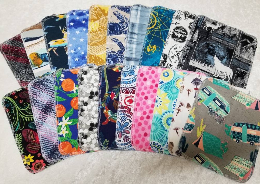 50 Family Cloth Napkins - Adult Plus Kids Mixed Print, Reusable, Eco ...