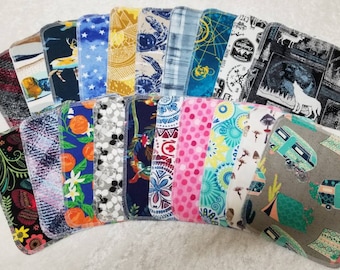 50 Family Cloth Napkins - Adult plus Kids mixed print, Reusable, Eco-Friendly, Lunch Napkins