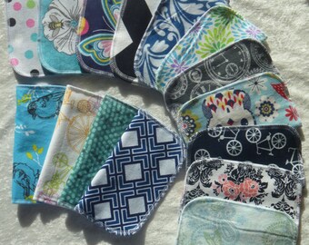 20 Adult Style Mixed Print, Reusable Cloth Napkins, Eco-Friendly