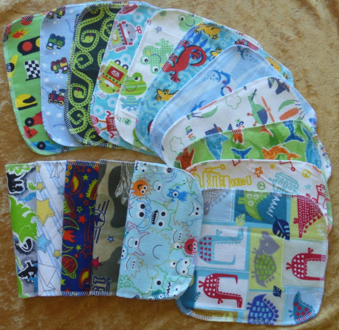 40 Family Cloth Napkins - Adult Plus Kids Mixed Print, Reusable, Eco ...