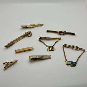 Vintage Gold Tone Tie Clips