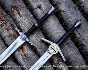 Par handgjorda Geralt av Rivia Arondight-svärd – Witcher 3 Wild Hunt-replikset | Gåva till honom | Cosplay-, visnings- och samlargåva