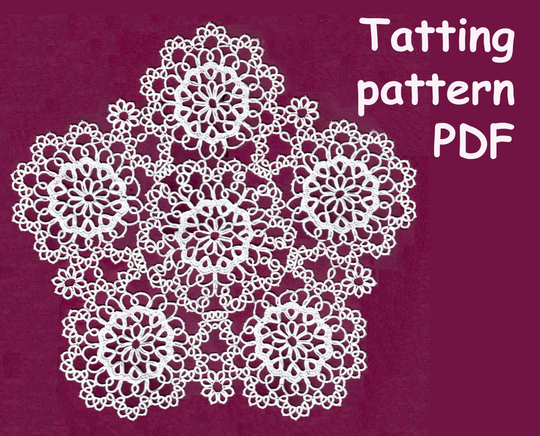 Datte Patterns Tatting Pattern Doily Shuttle Tatting Pattern Napkin Instant Download ...