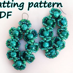Tatted Earrings PDF pattern Beaded Tatting tutorial Digital Shuttle lace jewelry DIY Frivolite beadwork lace tat patterns Shuttle tatting