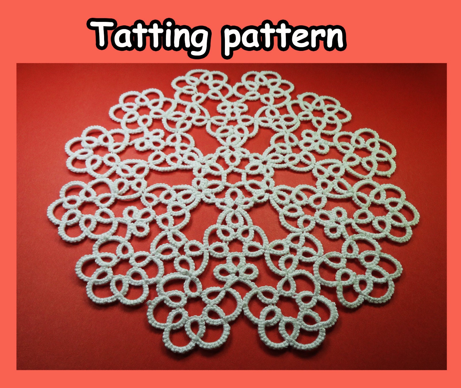 Original PDF Pattern of Shuttle Tatted Doily, Dreamcatcher Decor, Lace