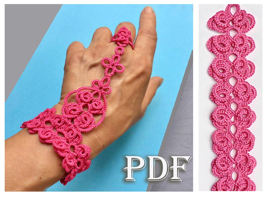 Bride Bracelet Digital Tatting Pattern PDF File Lace Cuff Etsy