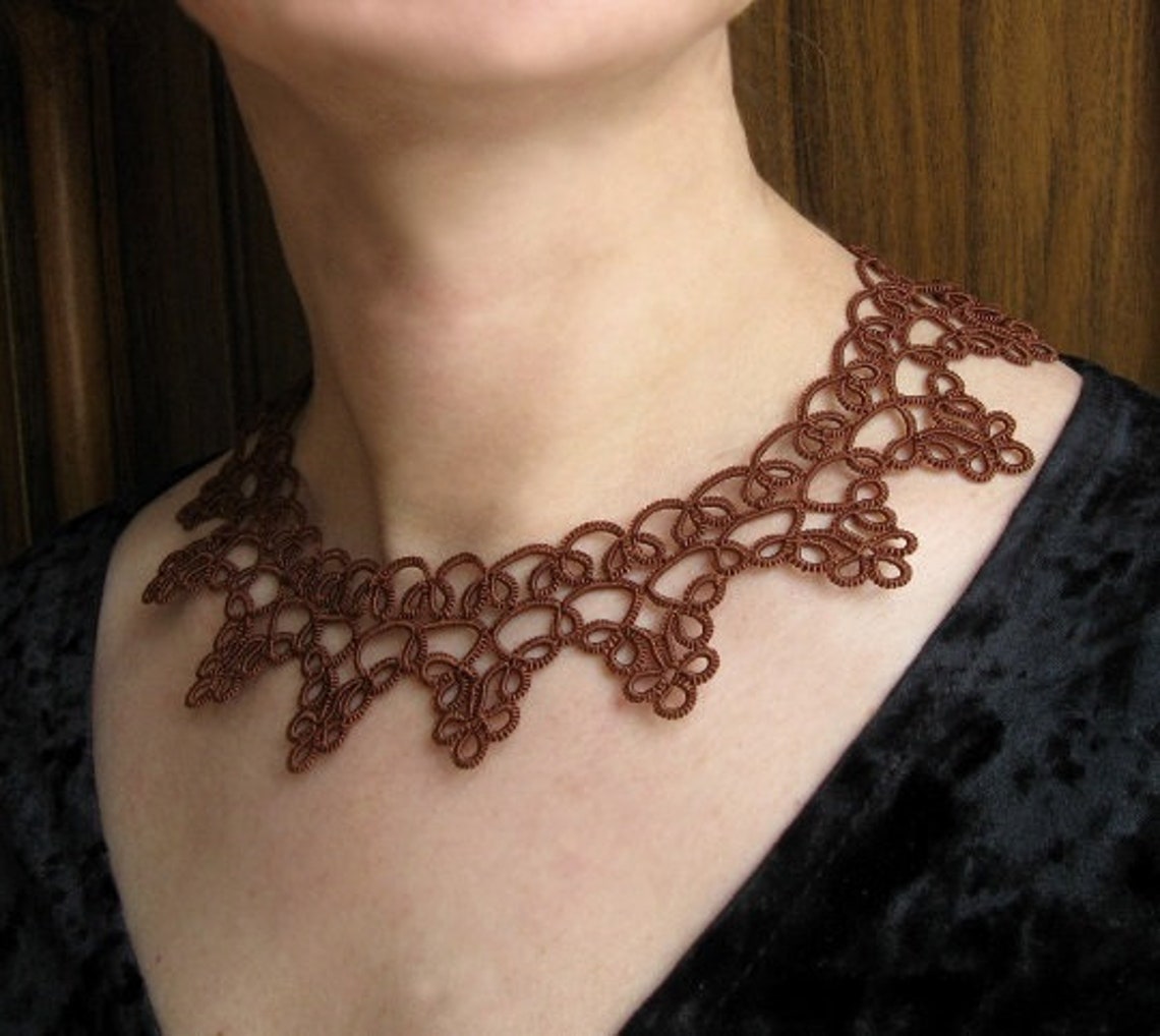 PDF Tatting Pattern Tatted Collar Romantic Necklace Classic Etsy
