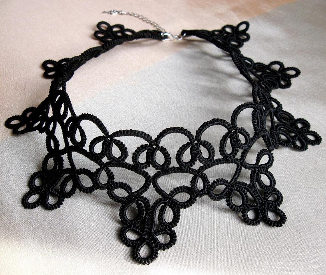 PDF Tatting Pattern Tatted Collar Romantic Necklace Classic Etsy