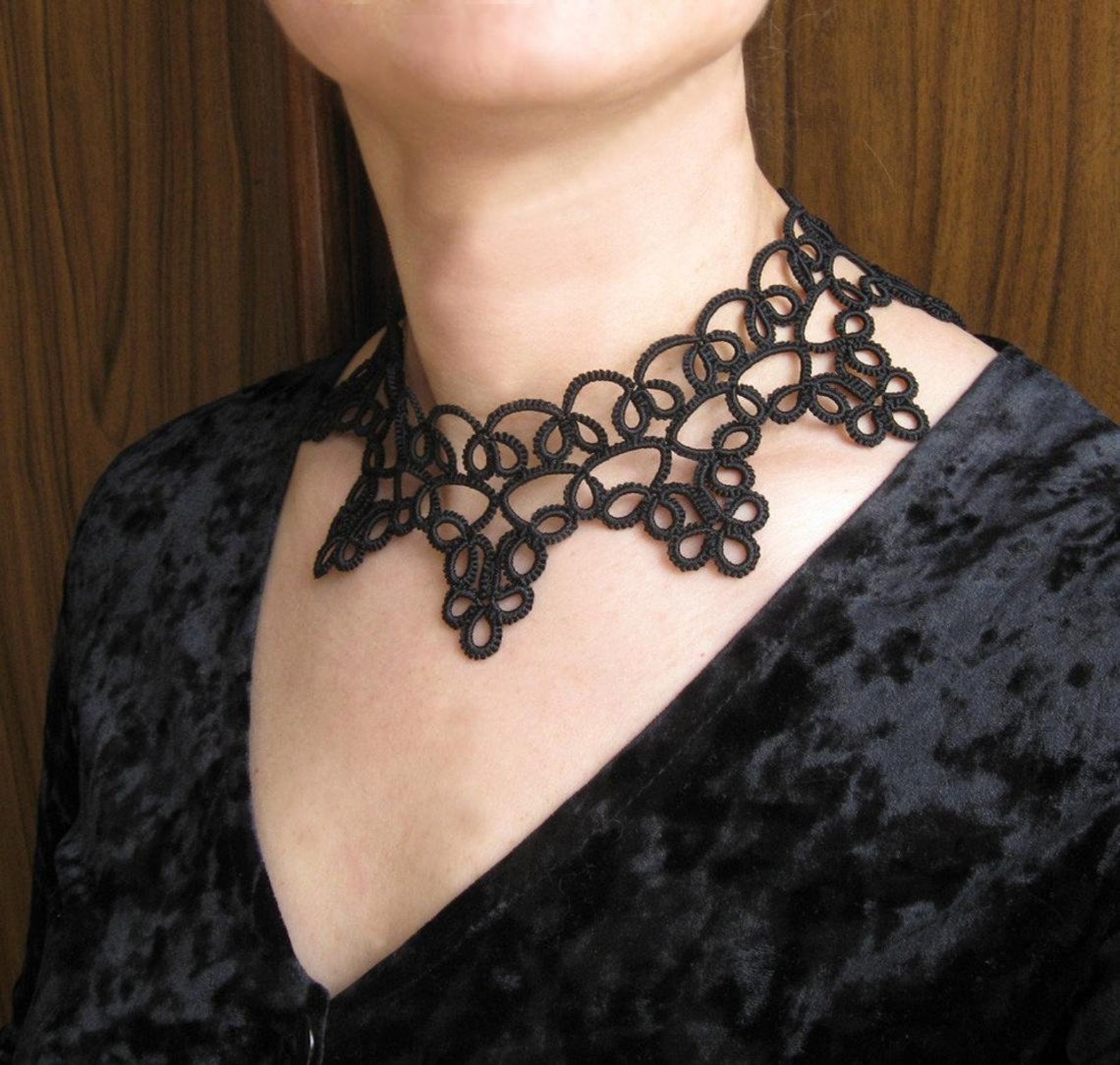 PDF Tatting Pattern Tatted Collar Romantic Necklace Classic Etsy