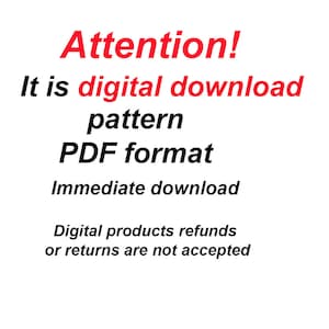 May include: Attention! It is a digital download pattern in PDF format. Immediate download. Digital products refunds or returns are not accepted.