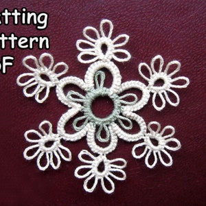 Easy tatting pdf tutorial for beginners Small Lase Hanging snowflake Digital download pattern Post Frozen decor Shuttle tat instruction